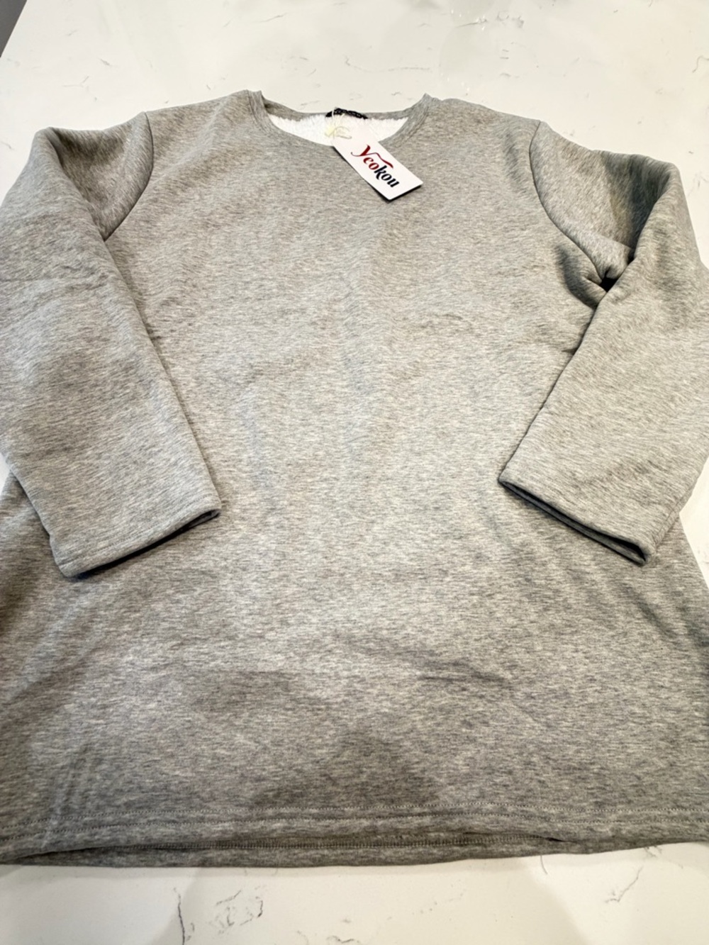 NWT Yeokou Light Gray Crewneck Sweatshirt